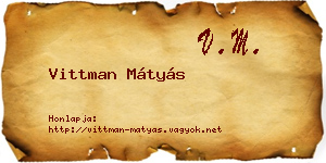 Vittman Mátyás névjegykártya