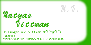 matyas vittman business card
